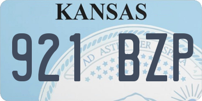 KS license plate 921BZP