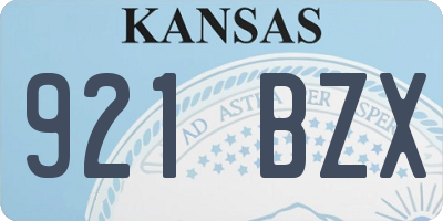 KS license plate 921BZX