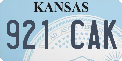 KS license plate 921CAK