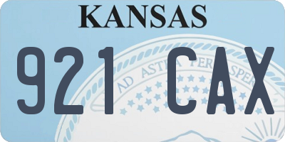 KS license plate 921CAX