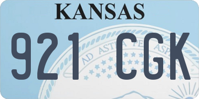 KS license plate 921CGK