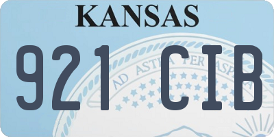 KS license plate 921CIB