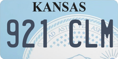 KS license plate 921CLM