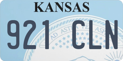 KS license plate 921CLN