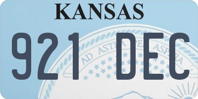KS license plate 921DEC