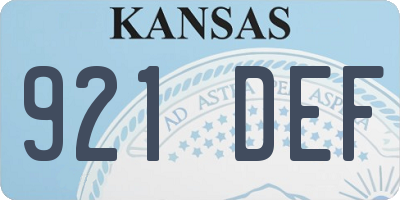 KS license plate 921DEF