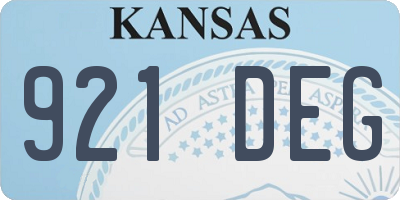 KS license plate 921DEG