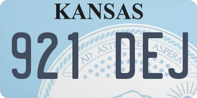 KS license plate 921DEJ