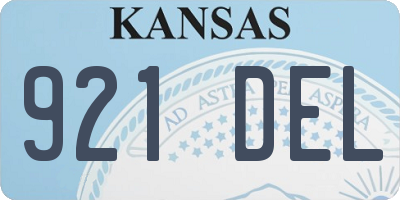 KS license plate 921DEL