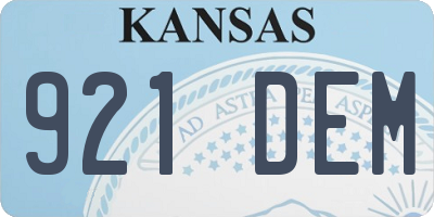 KS license plate 921DEM