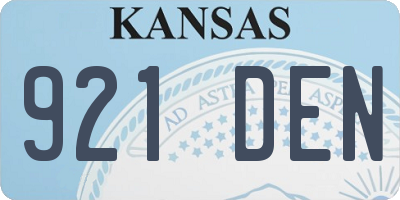 KS license plate 921DEN