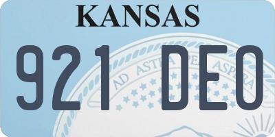 KS license plate 921DEO