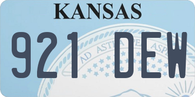 KS license plate 921DEW