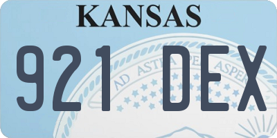 KS license plate 921DEX