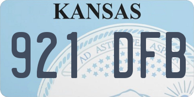 KS license plate 921DFB
