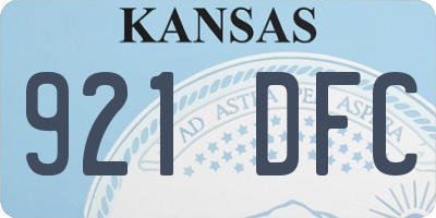 KS license plate 921DFC