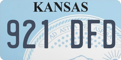 KS license plate 921DFD