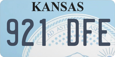 KS license plate 921DFE