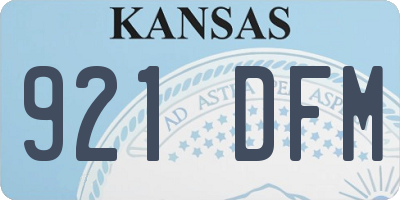 KS license plate 921DFM