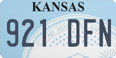 KS license plate 921DFN