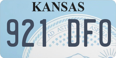 KS license plate 921DFO