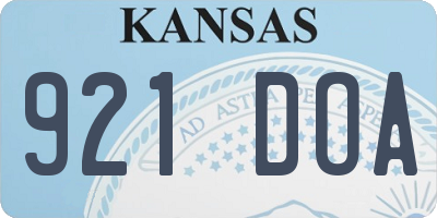 KS license plate 921DOA