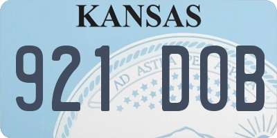 KS license plate 921DOB