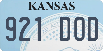 KS license plate 921DOD