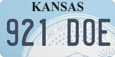 KS license plate 921DOE
