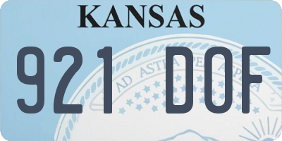 KS license plate 921DOF