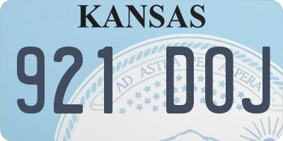 KS license plate 921DOJ