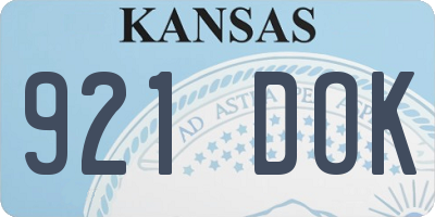 KS license plate 921DOK