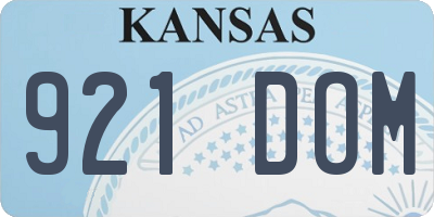 KS license plate 921DOM