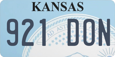 KS license plate 921DON