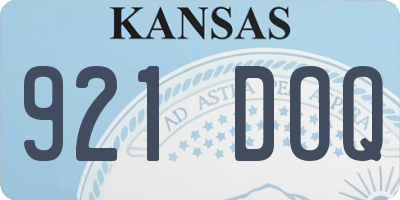 KS license plate 921DOQ