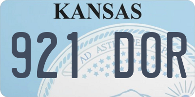 KS license plate 921DOR