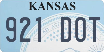 KS license plate 921DOT