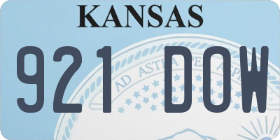 KS license plate 921DOW