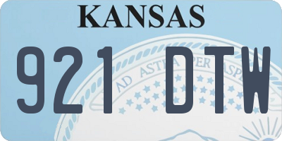 KS license plate 921DTW