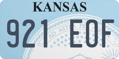 KS license plate 921EOF