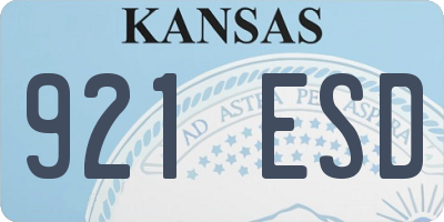 KS license plate 921ESD