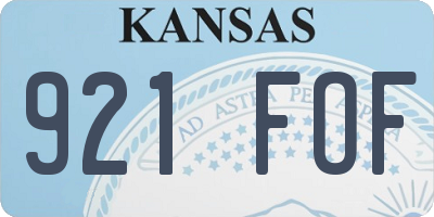 KS license plate 921FOF