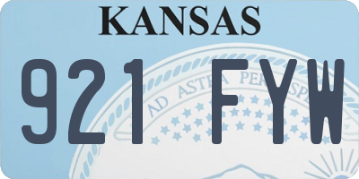 KS license plate 921FYW