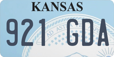 KS license plate 921GDA