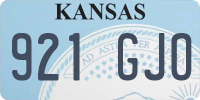 KS license plate 921GJO