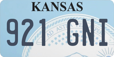 KS license plate 921GNI