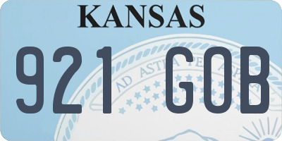 KS license plate 921GOB