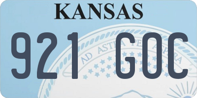 KS license plate 921GOC