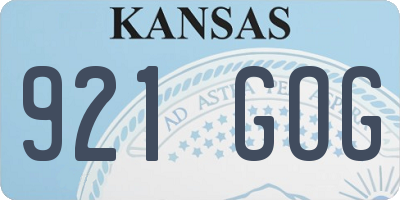 KS license plate 921GOG