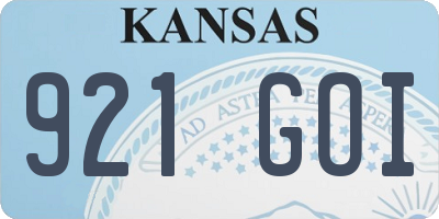 KS license plate 921GOI